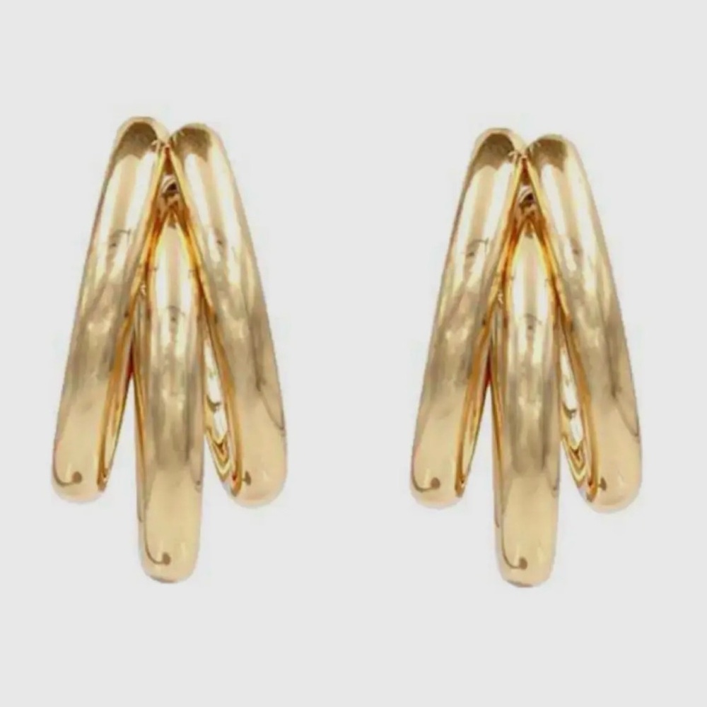 Gold Tri-hoop Earrings